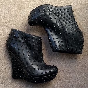 Spiked Wedge Booties